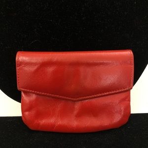 KING Vintage Genuine Leather Red Coin Purse